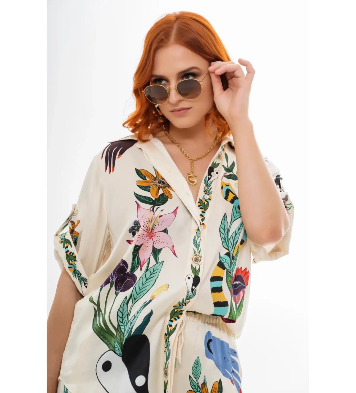 Alemais Meagan Silk Shirt and Pant Set Print Size 14 photo 2