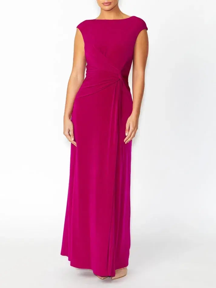 Anthea Crawford Tiffany Fuchsia Jersey Maxi Gown Fuchsia Size 14 photo 3