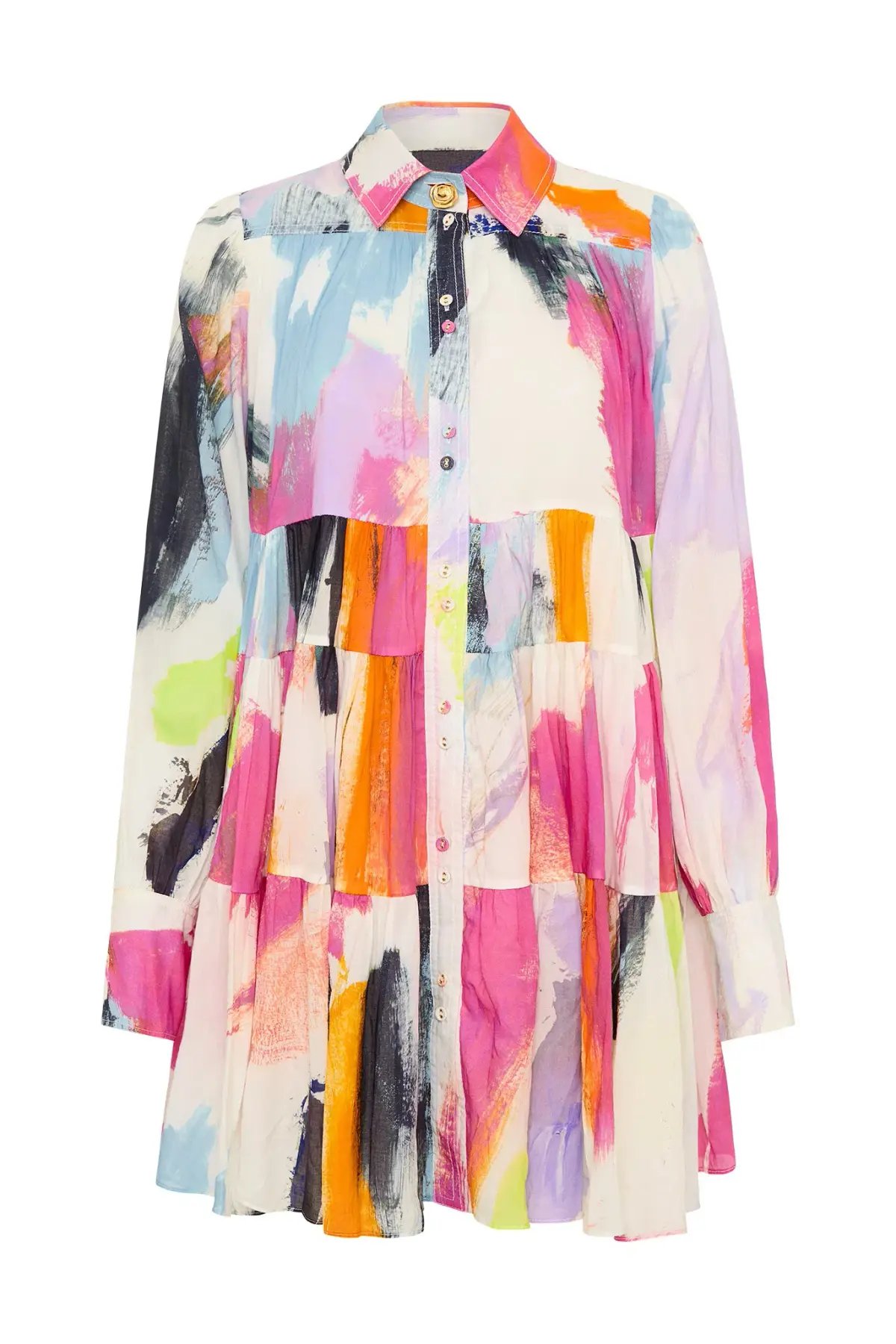 Aje Vie Smock Dress Multi Size 14 photo 5