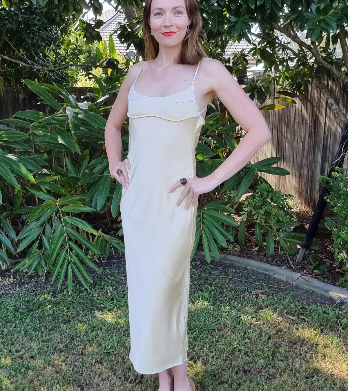 Dissh Greta Satin Midi Dress in Soft Yellow Size 10 photo 4