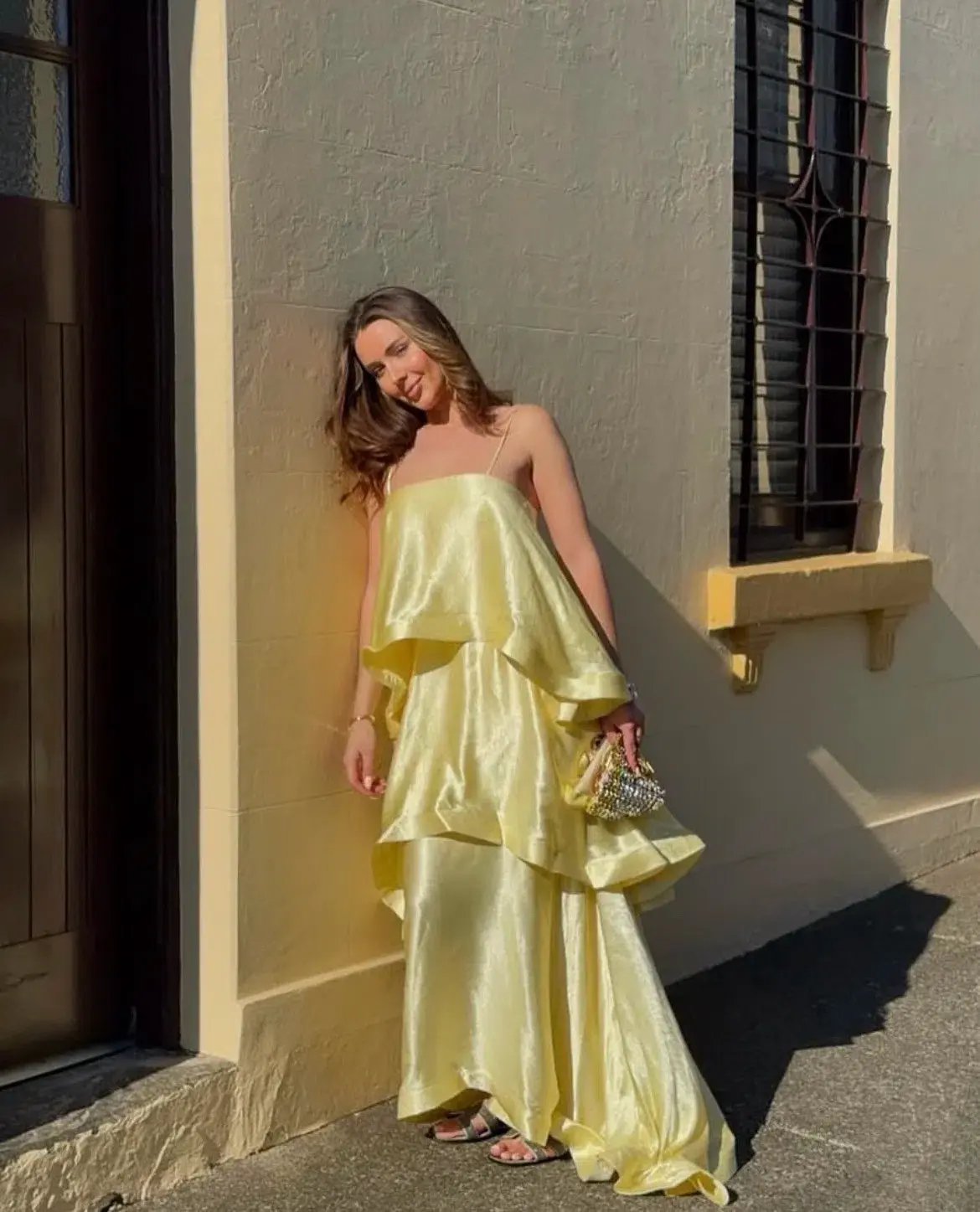 ELLIATT TILLY TIERED MAXI DRESS IN BUTTER YELLOW SIZE 8 (S) photo 6
