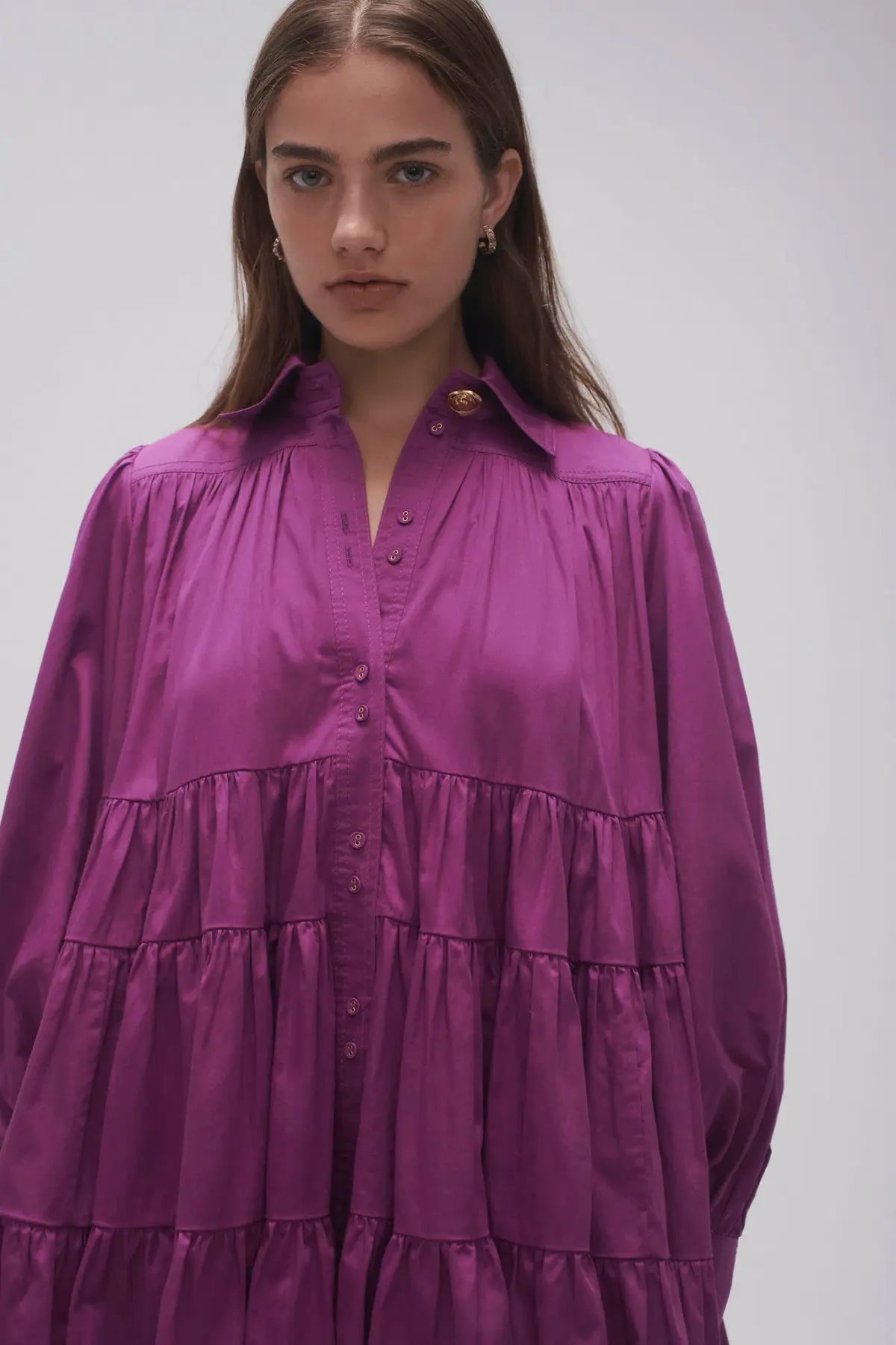 Aje Vie Smock Dress Plum Purple Size 12 photo 2