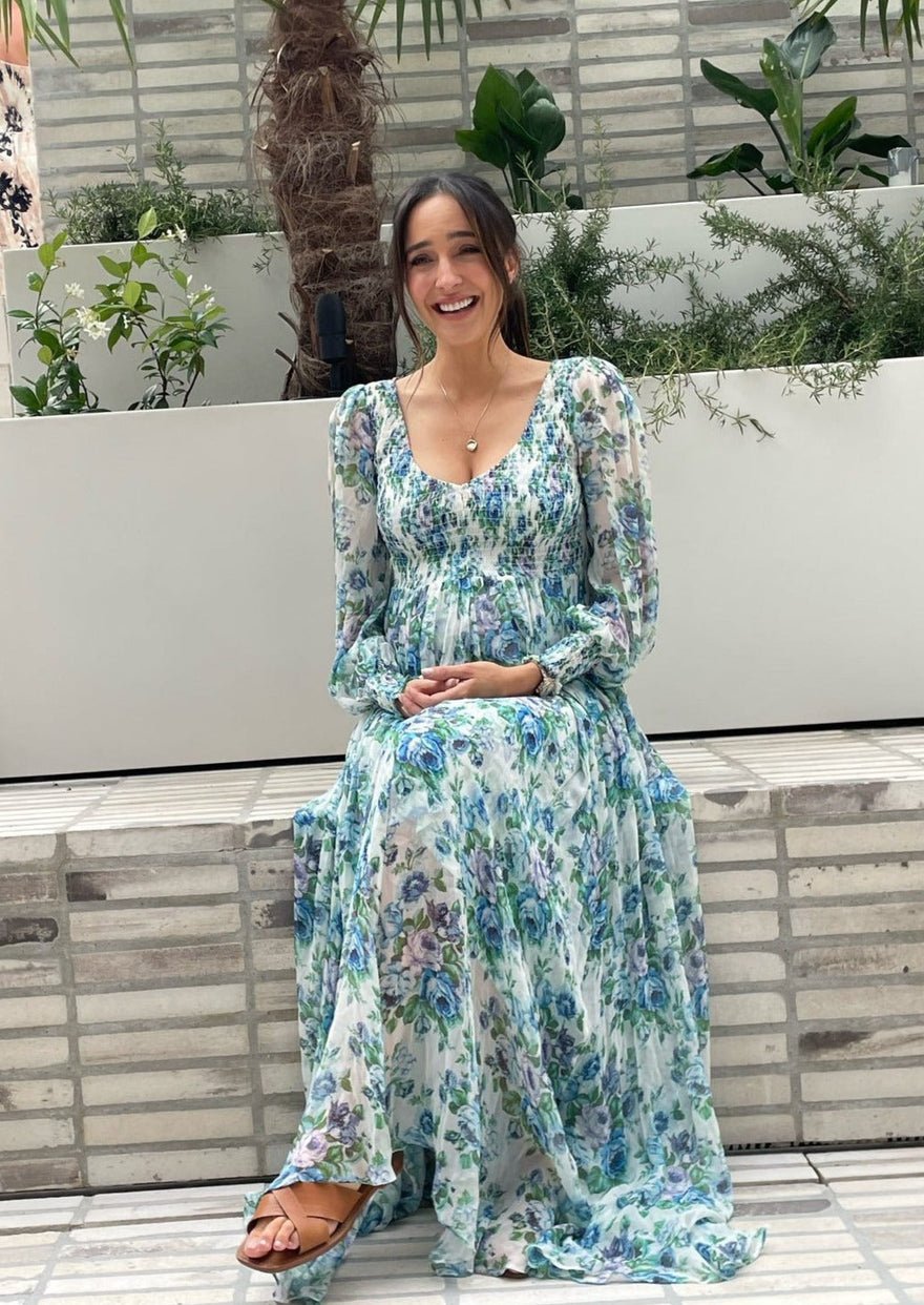 Zimmermann Whitewave Shirred Maxi Dress, Blue photo 2