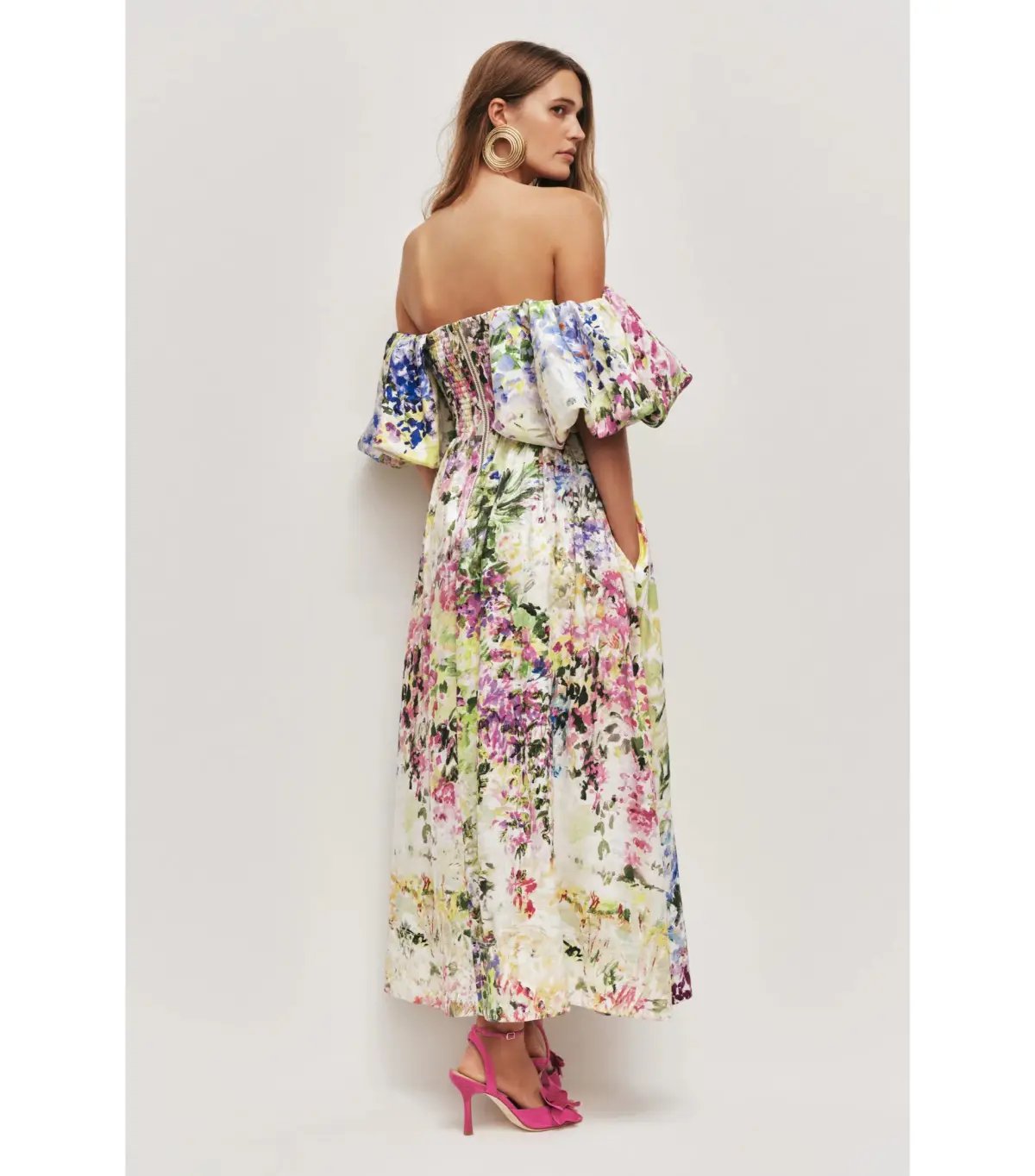 Aje Adina Floral Midi Dress Lavandula Size AU 14 photo 4