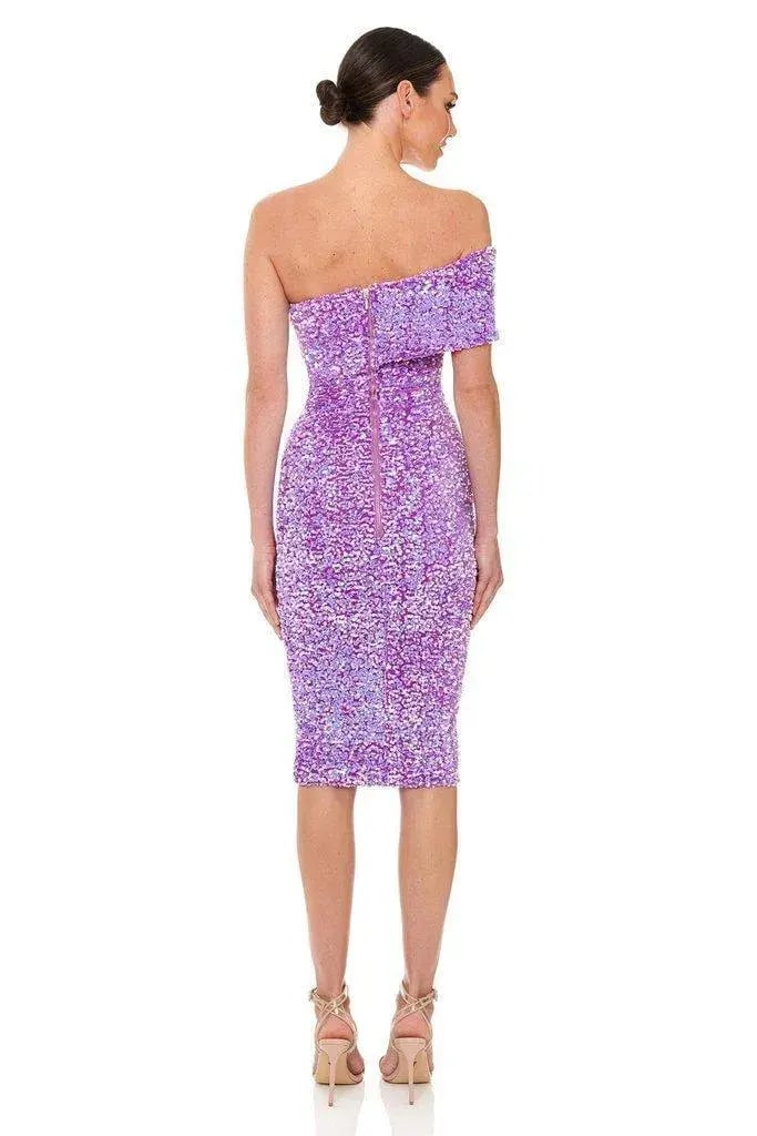 Eliya the Label Alyssa Dress Purple Sequin Size M/ Au 10 photo 2