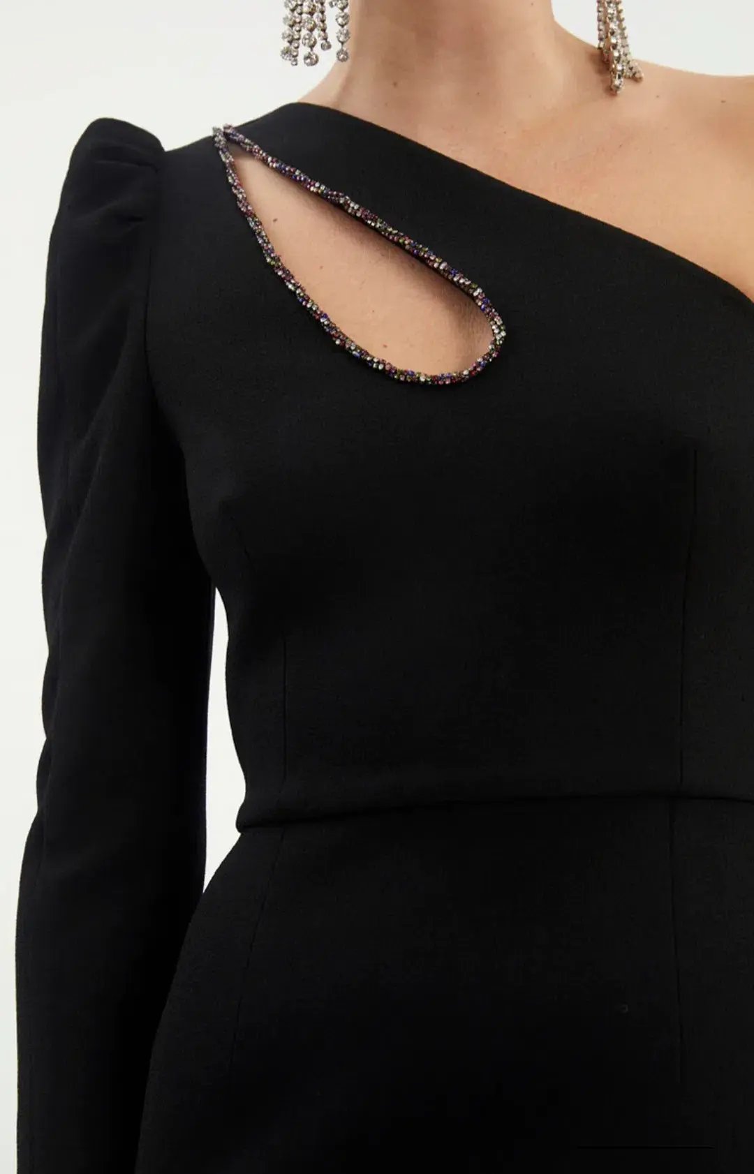 Rebecca Vallance Victoria One Sleeve Mini Black Size 12 photo 6