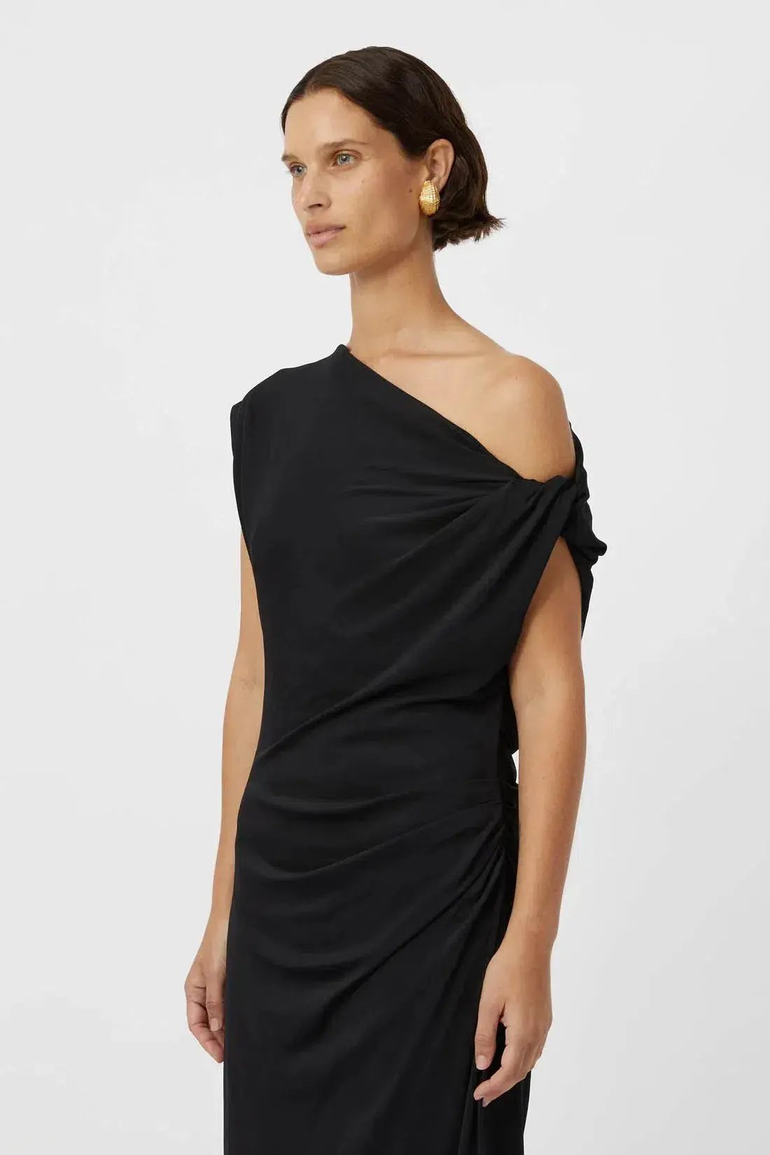 Camilla and Marc Annalise Draped Maxi Dress Black Size 10 photo 3