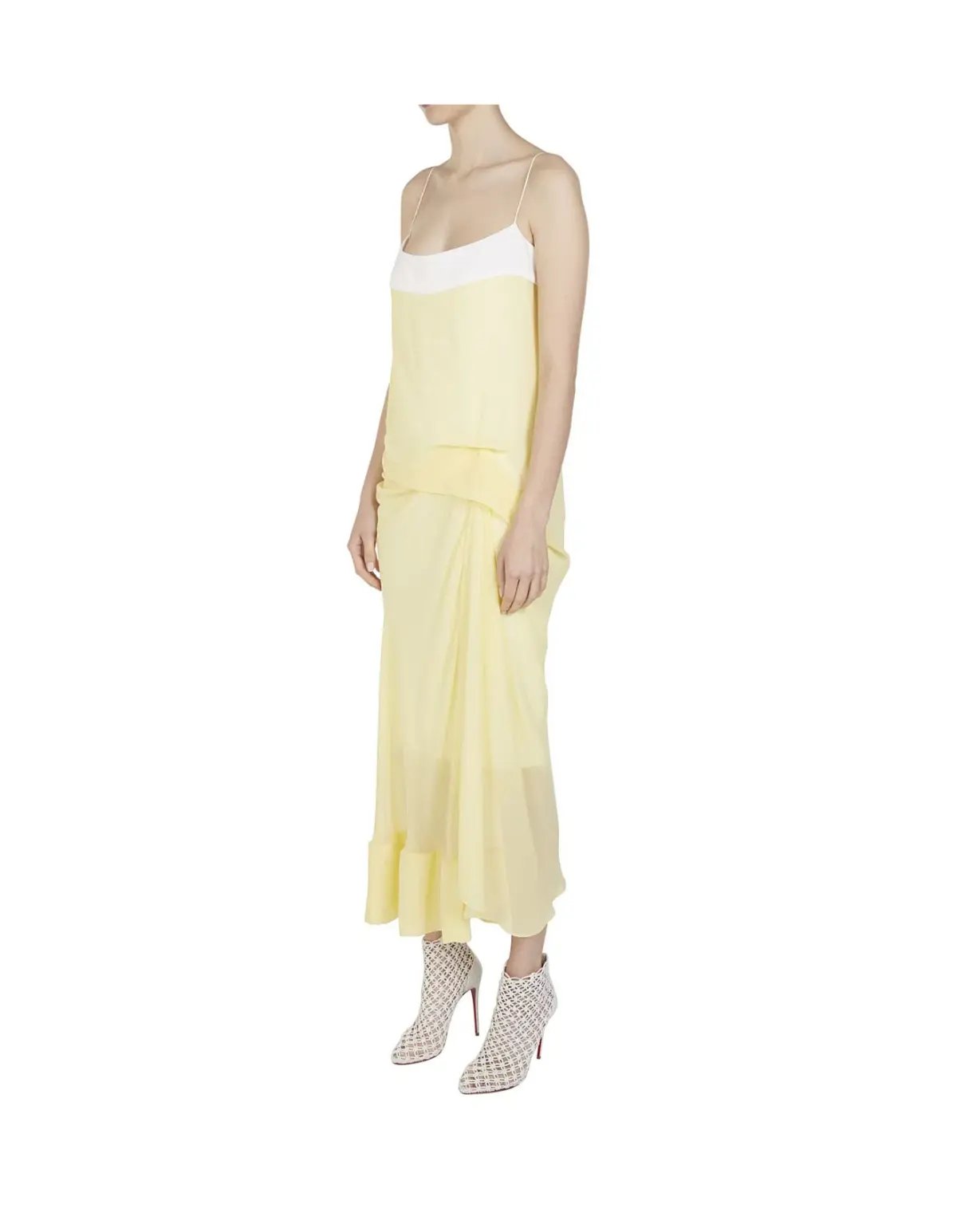 Christopher Esber Waffled Hem Yellow Dress Size AU 8 photo 2