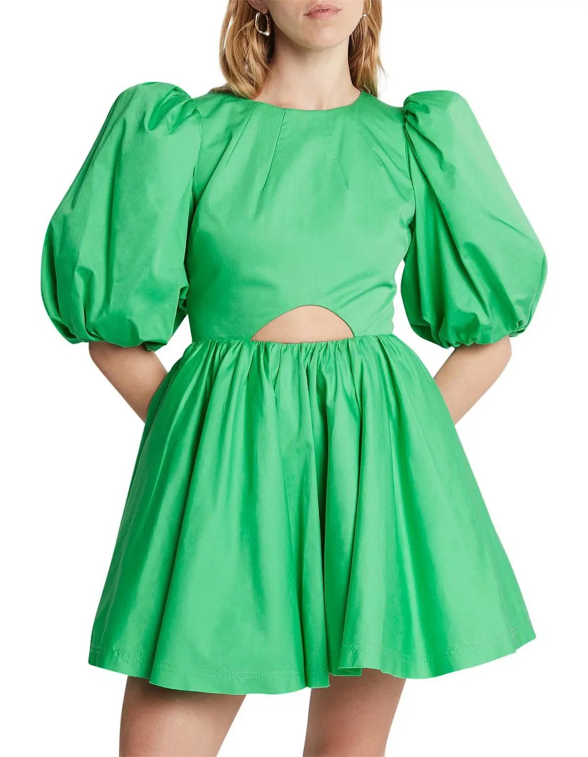 Aje Colette Abstract Cut Out Mini Dress Green Size 14 photo 2