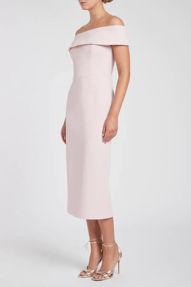 Rebecca Vallance Amore Off The Shoulder Midi Dress Pink Size 6 photo 4