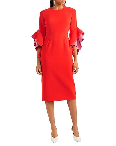 Roksanda Duo Tone Red Pink Ronda Midi Dress photo 3