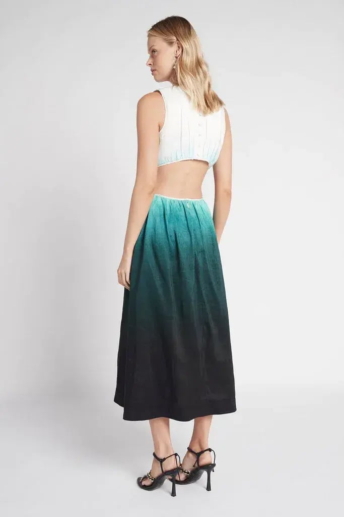 Aje Cosmos Cutout Midi Dress Teal Ombre Size 8 photo 4