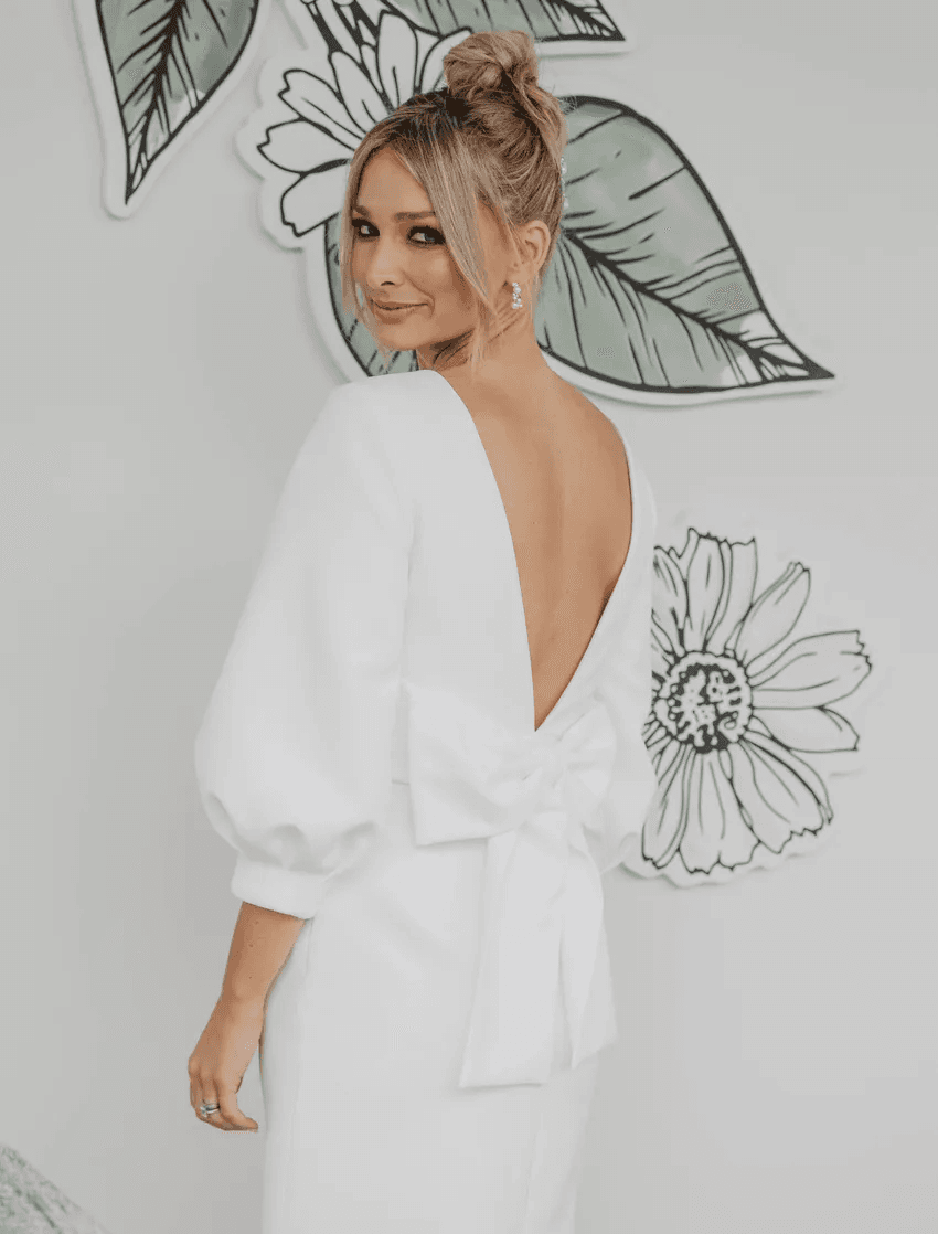 White mini hens dress photo 5