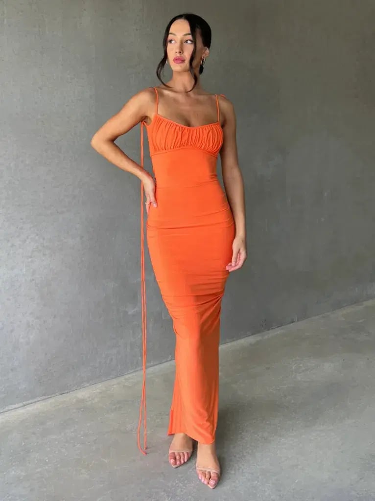 MELANI THE LABEL ZAHARA DRESS ORANGE SIZE AU 8 photo 4