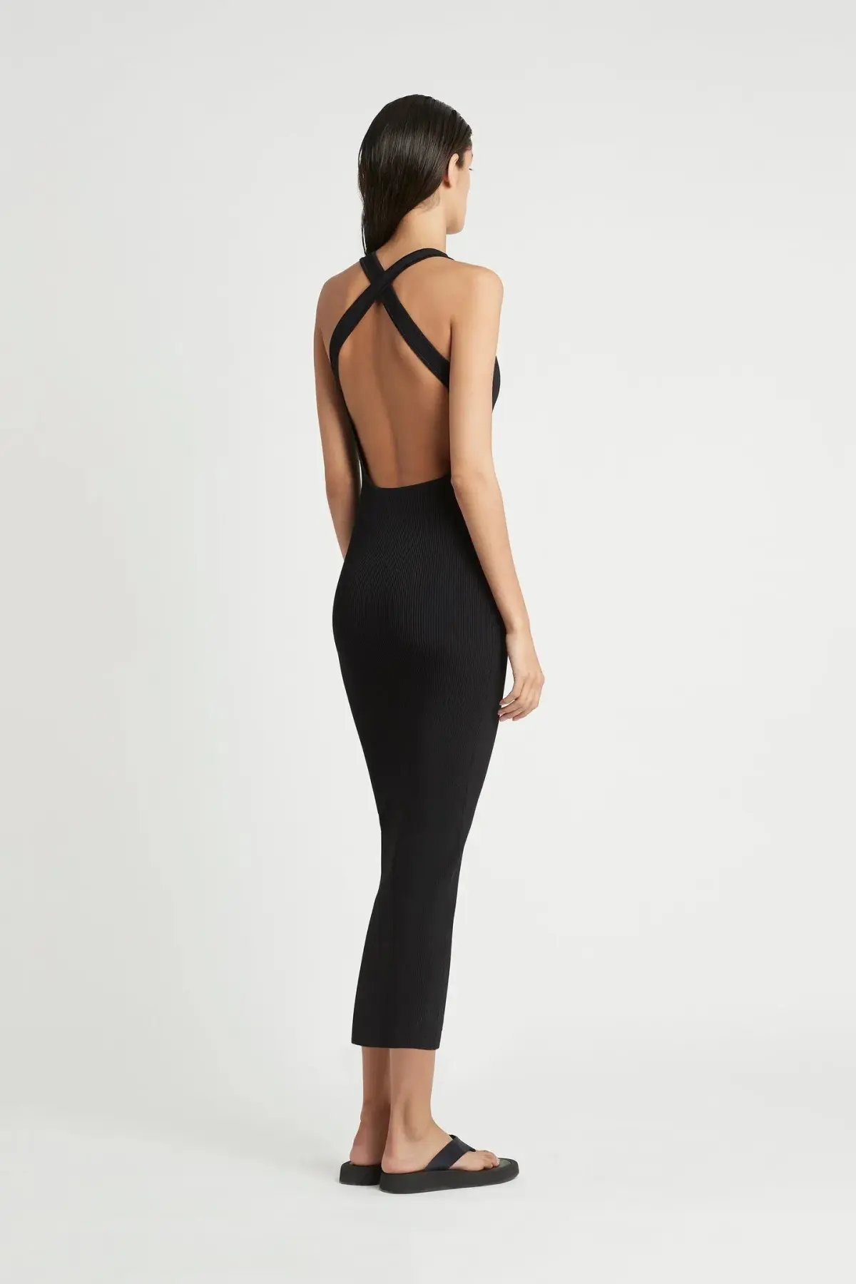 Sir The Label Marcelle Open Back Midi Dress Black Size AU 6 photo 2
