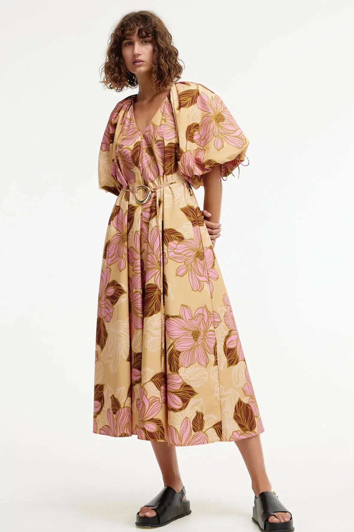 Kinney Elle Puff Sleeve Maxi Dress Rosa Floral Size XXL / AU 16 photo 4