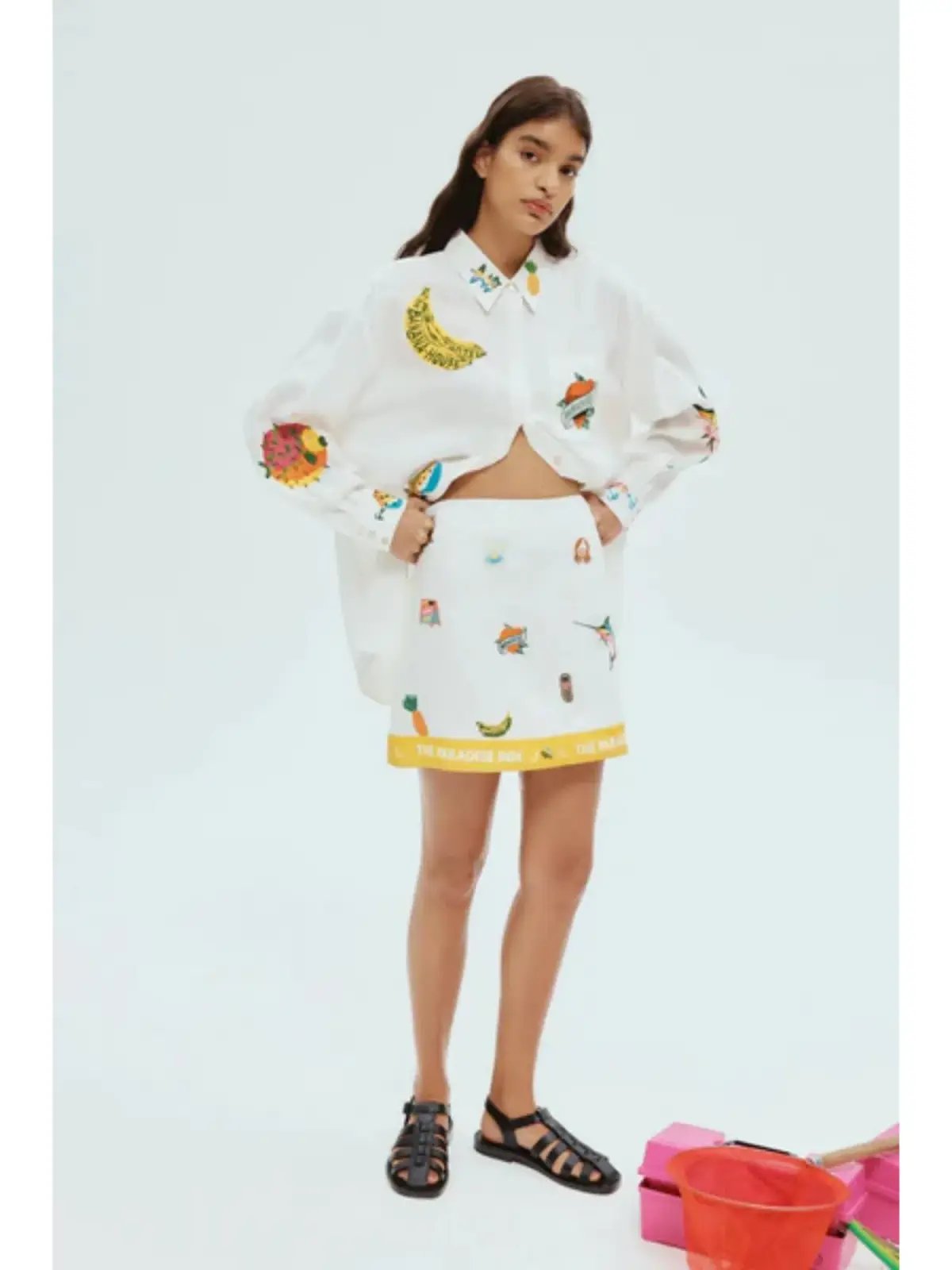 Alemais Blue Marlin Embroidered Shirt AU 14 and Skirt AU 16 in Print photo 5