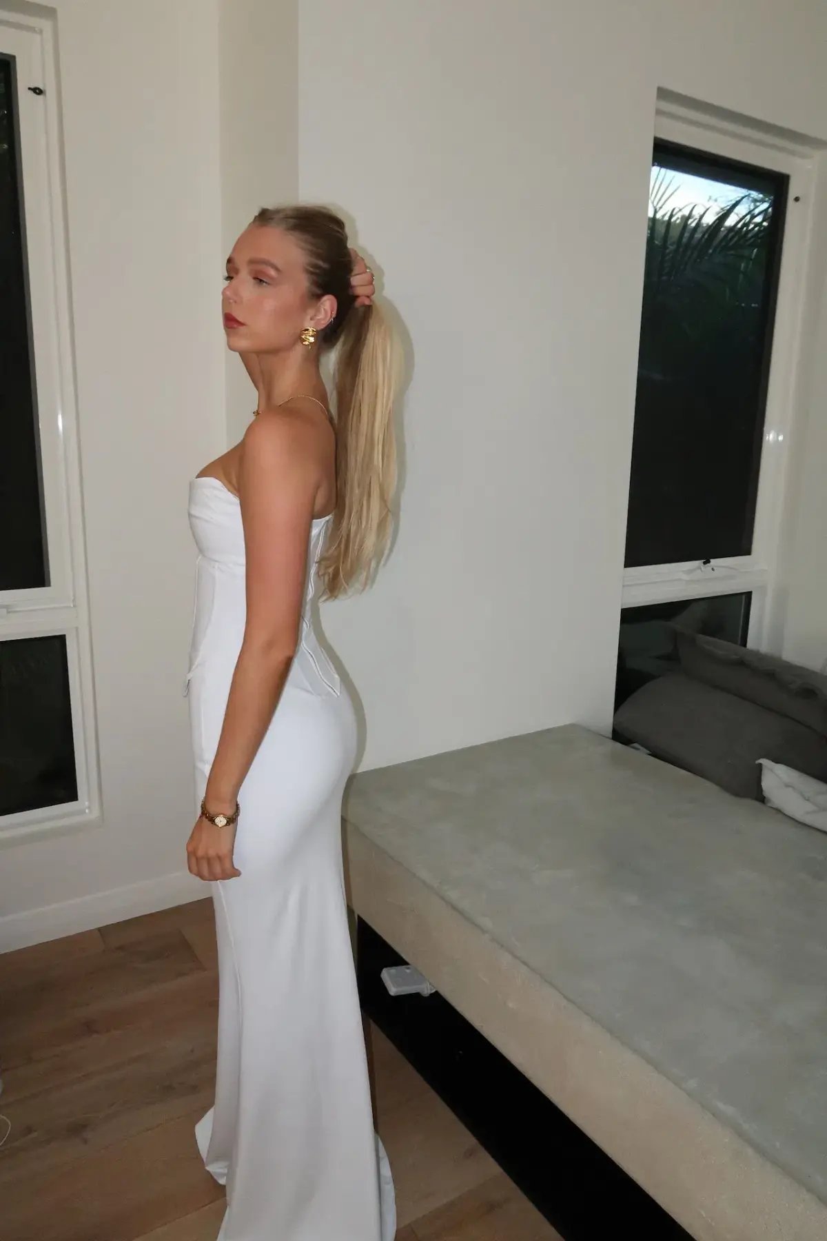 HNTR the Label Louie Gown Blanc Size 10 photo 3