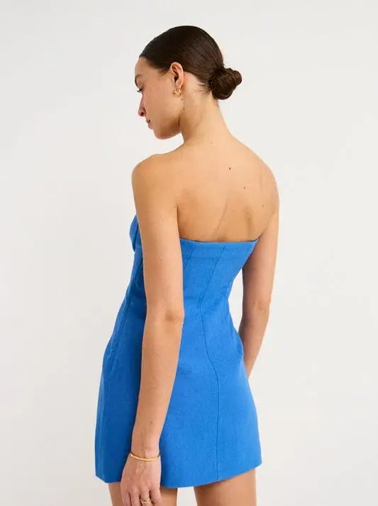 Sir the Label Spoerri Sculpted Mini Dress in Cobalt Blue Size 1 / AU 8 photo 3