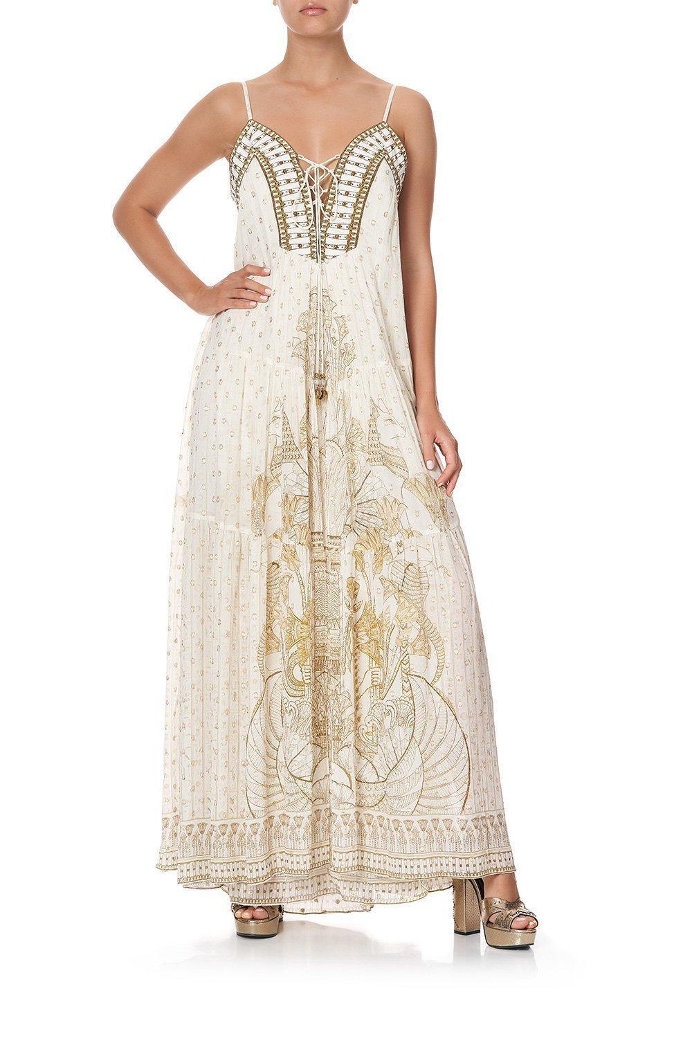 Camilla The Queens Chamber Lace Up Front Panel Dress Print Size 6 photo 3