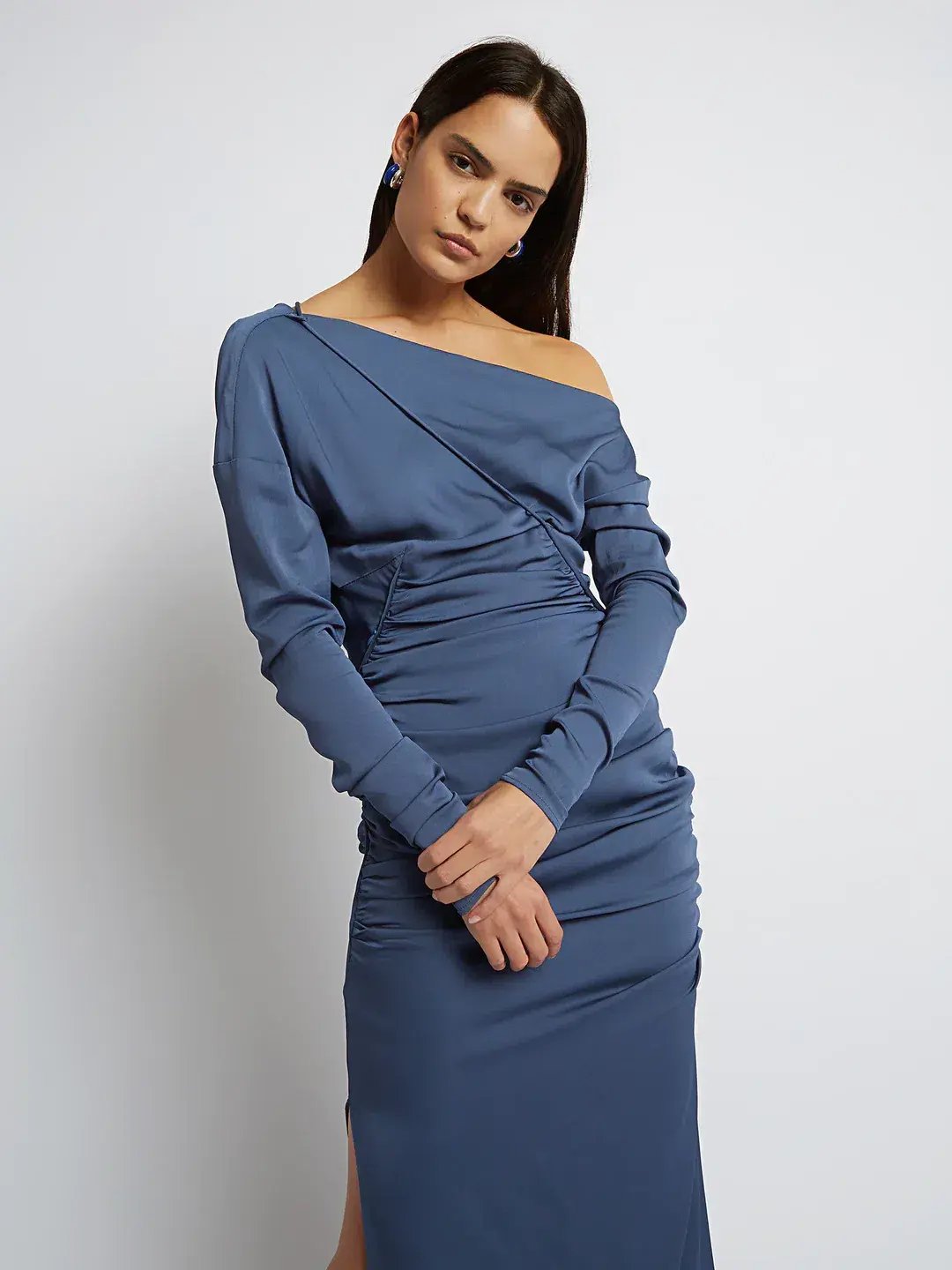 Christopher Esber Multi Gather Column Dress Blue Size 6 / XS photo 2