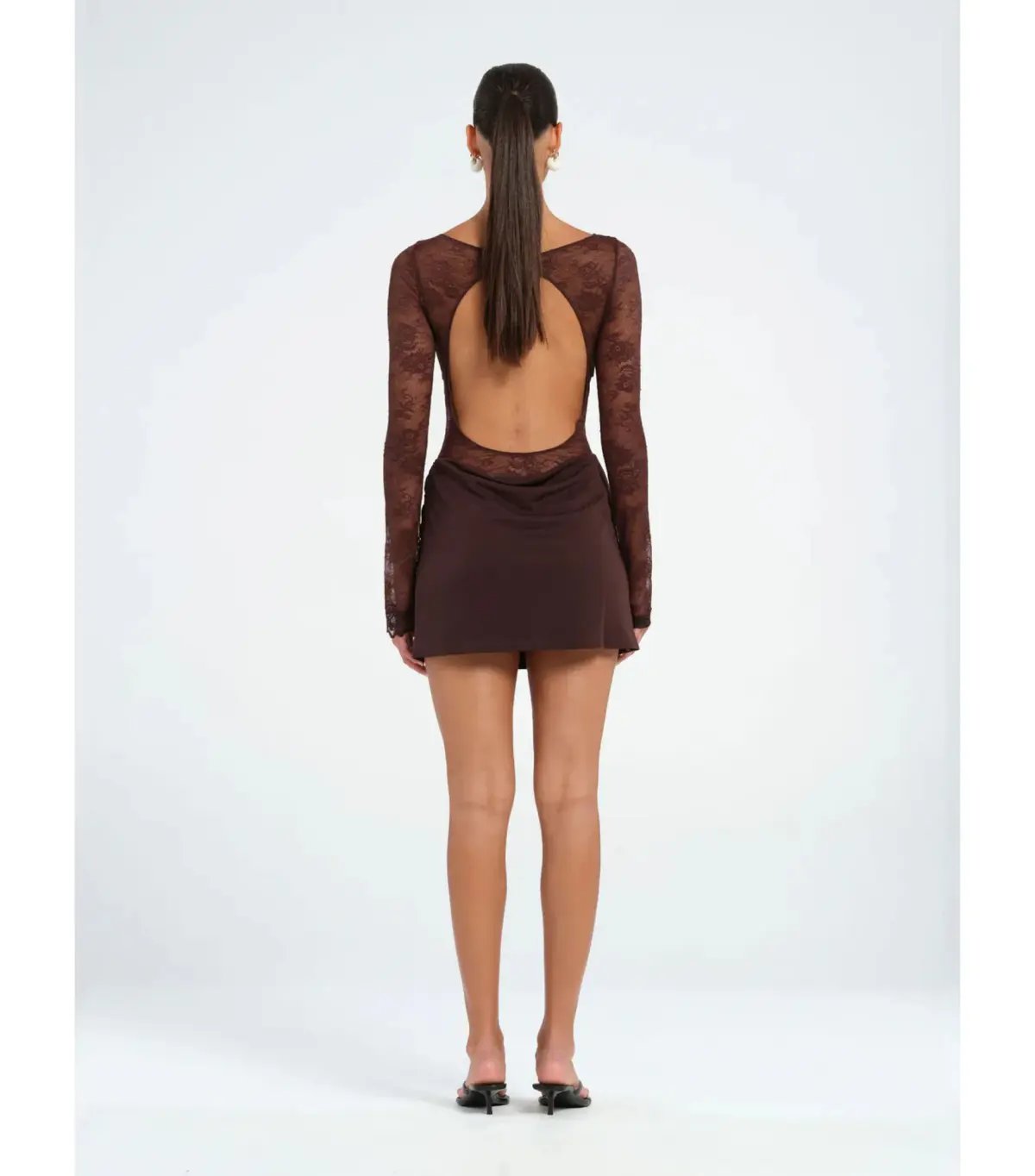 Benni Oskar Mini Dress Brown Size AU 8 photo 2