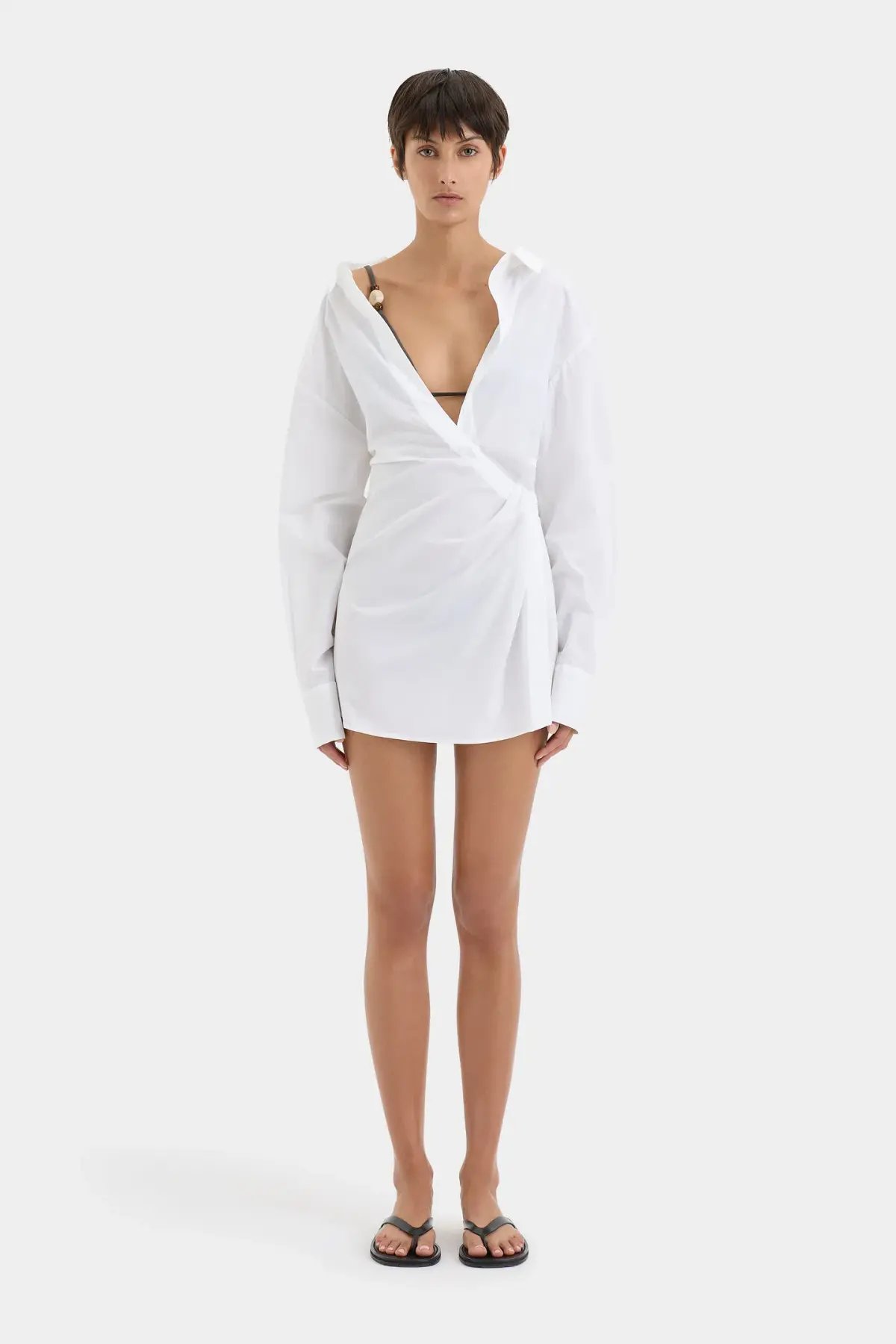 Sir The Label Zaria Shirt Dress Ivory Size 8 photo 2