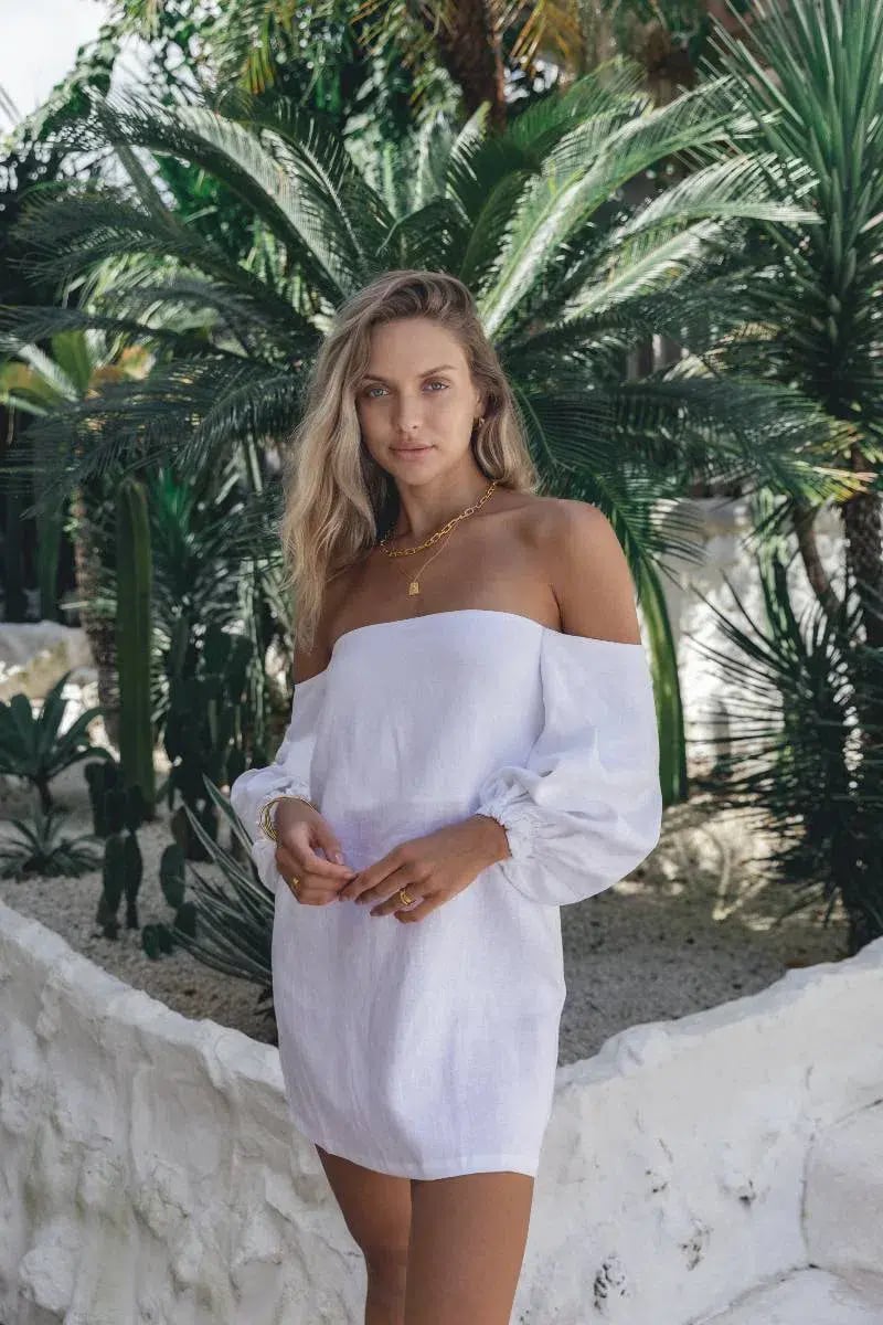 Maurie and Eve Acme Off Shoulder Dress White Size 10 photo 2