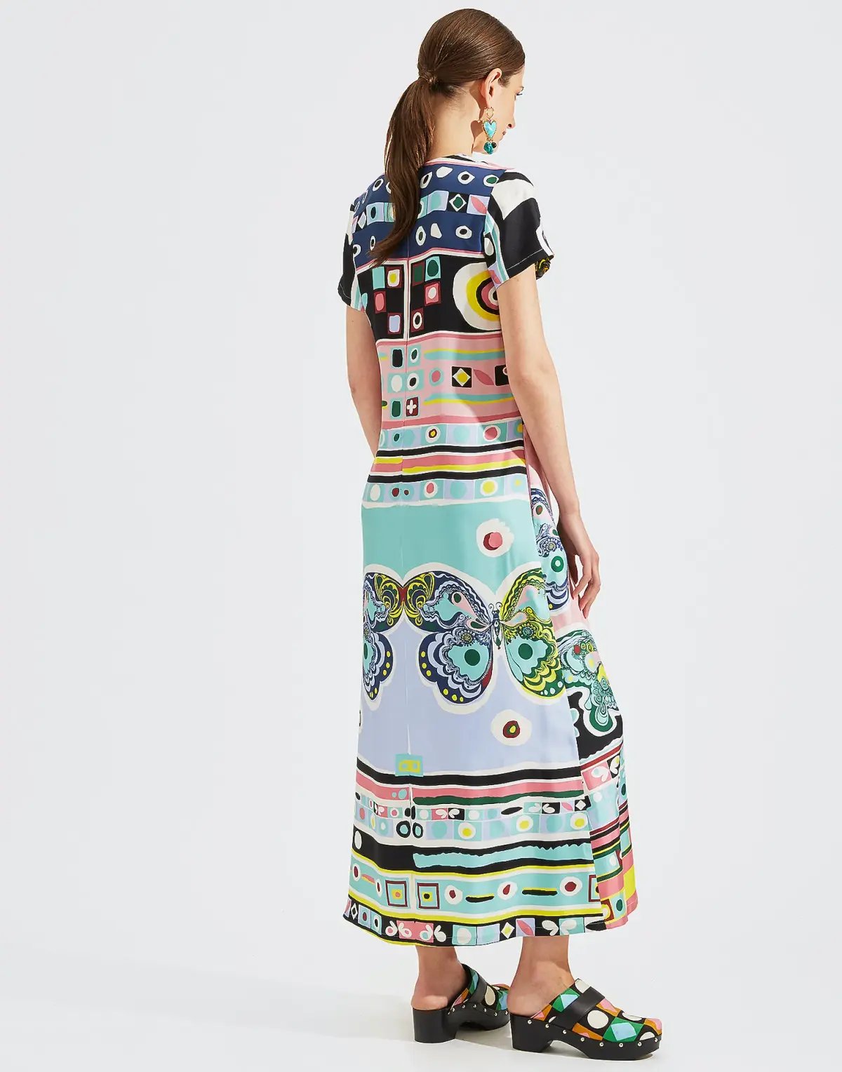 La DoubleJ Butterfly Silk A Line Maxi Dress Print Size 10 photo 2