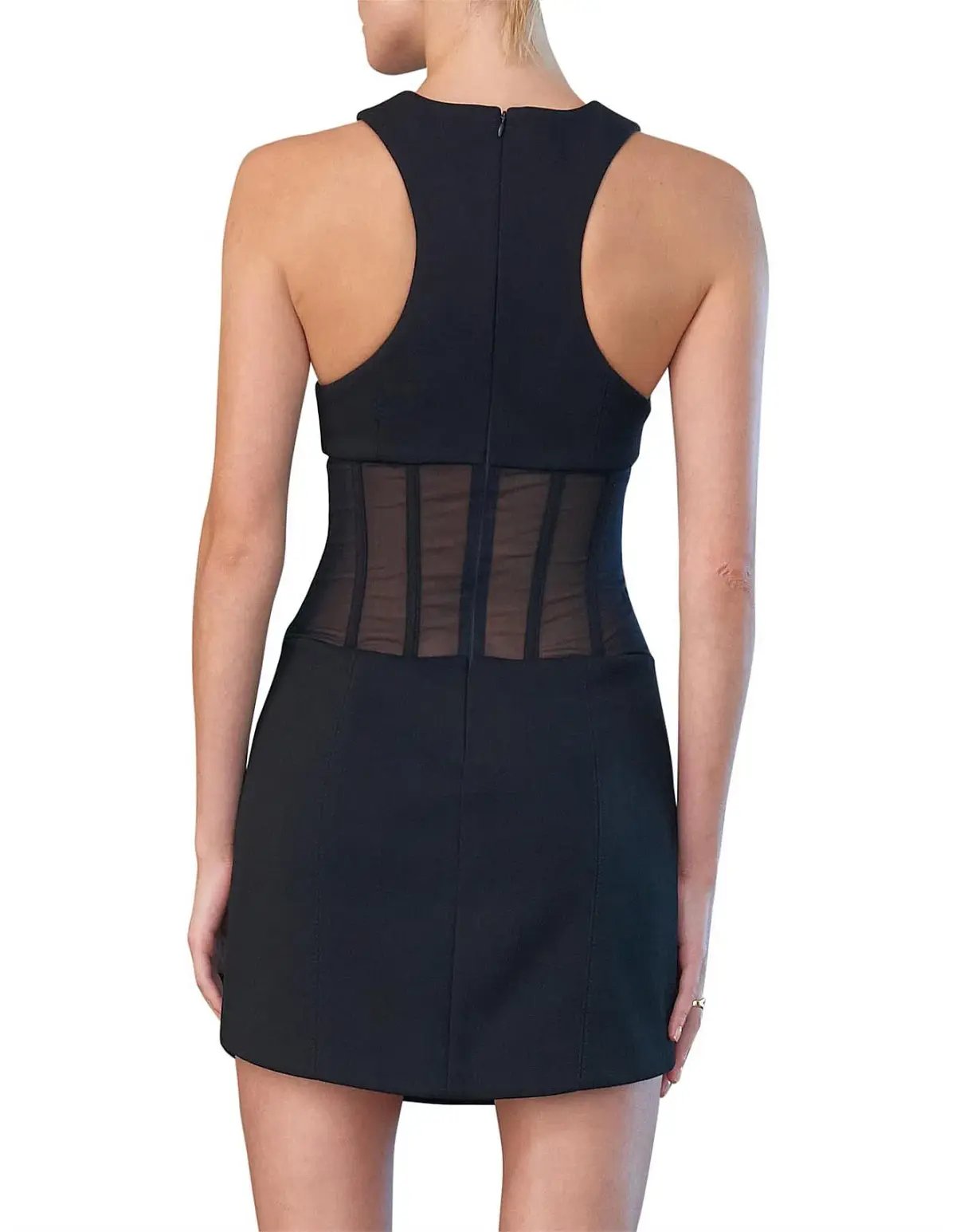 Misha Coco Bonded Crepe Mini Dress Black Size 10/M photo 2