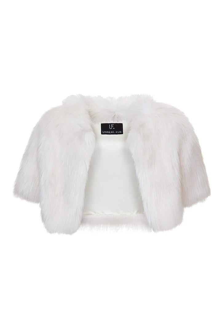 UNREAL FUR LOVE A FUR BOLERO - IVORY photo 4