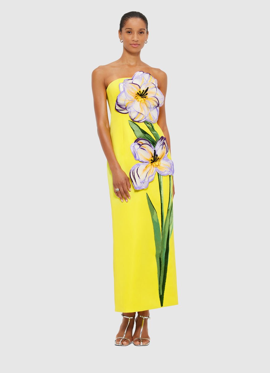 Leo Lin Rayne Appliqué Floral Midi Dress. photo 2