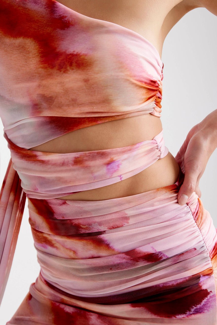 Lexi Nuri Dress - Pink Mineral Print photo 4