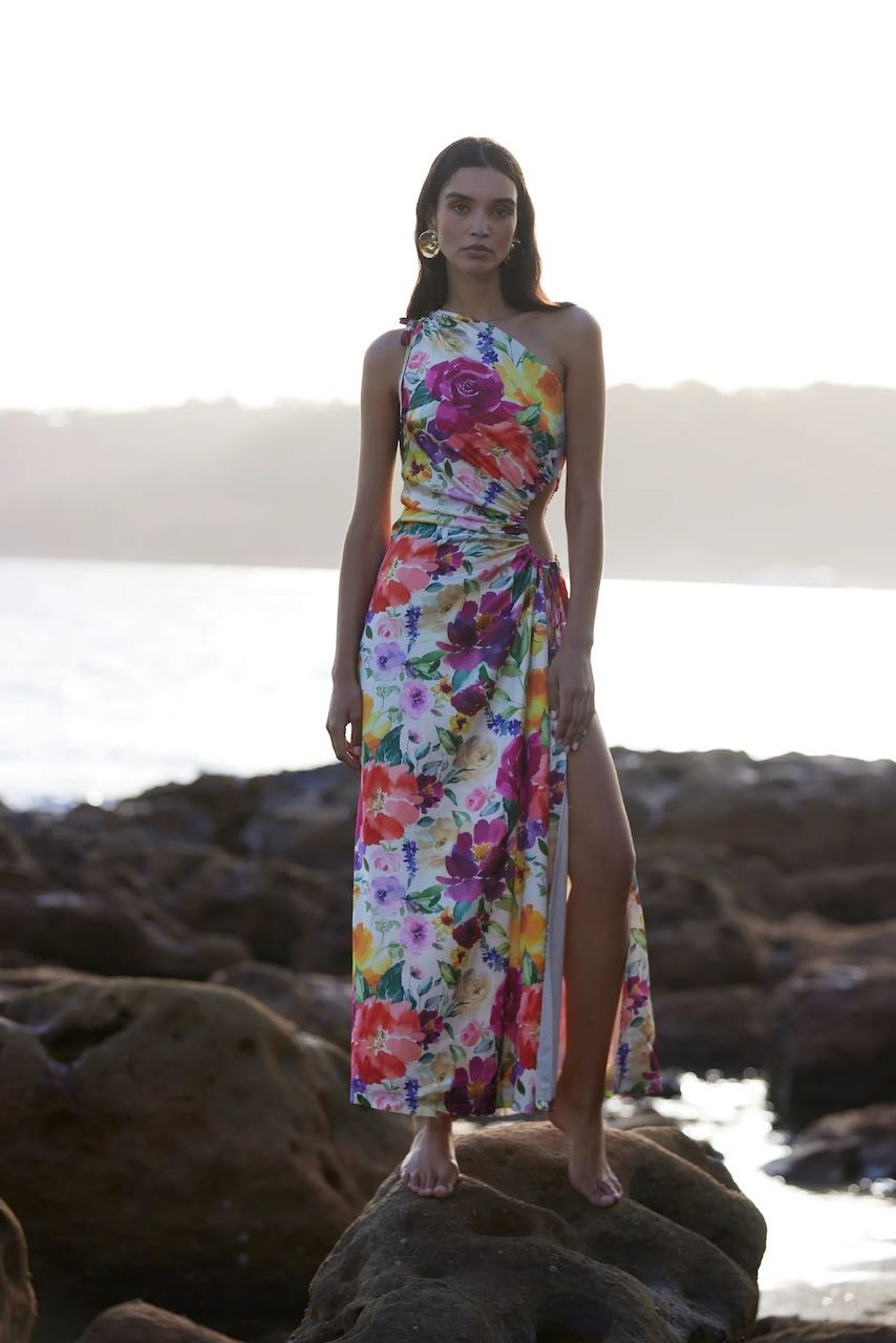 SONYA NOUR MIDI DRESS - FLORAL WATERCOLOUR PRINT photo 5