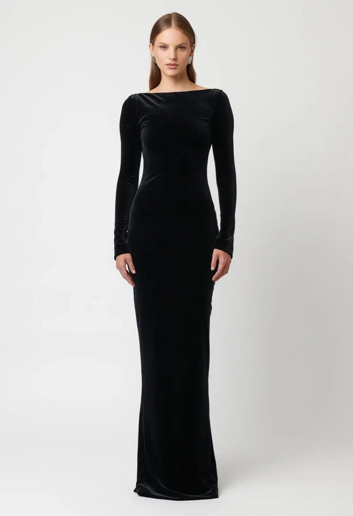 Effie Kats Yasmin Maxi Dress Black Velvet Size XS / AU 6 photo 2