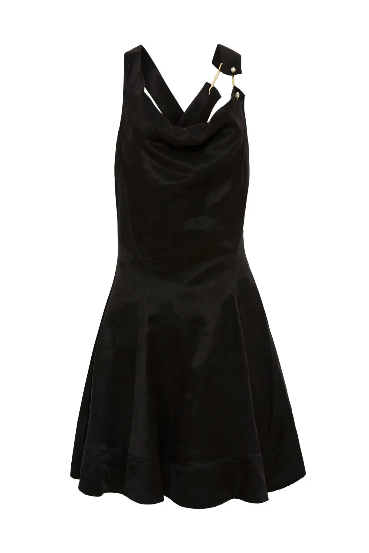 Aje Liberty Asymmetric Mini Dress Black Size AU 6 photo 3