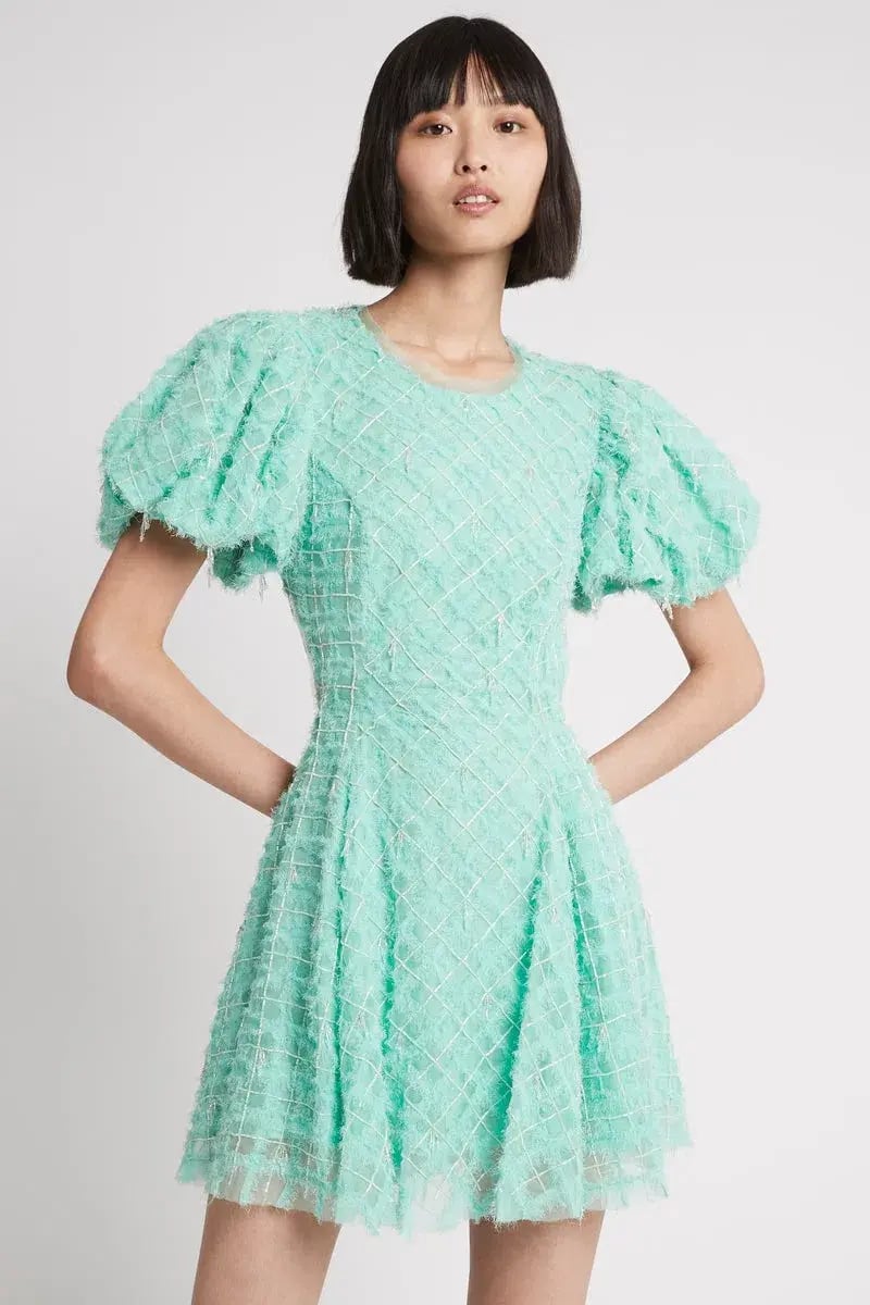 Aje Context Embellished Mini Dress Green Size 8 photo 4
