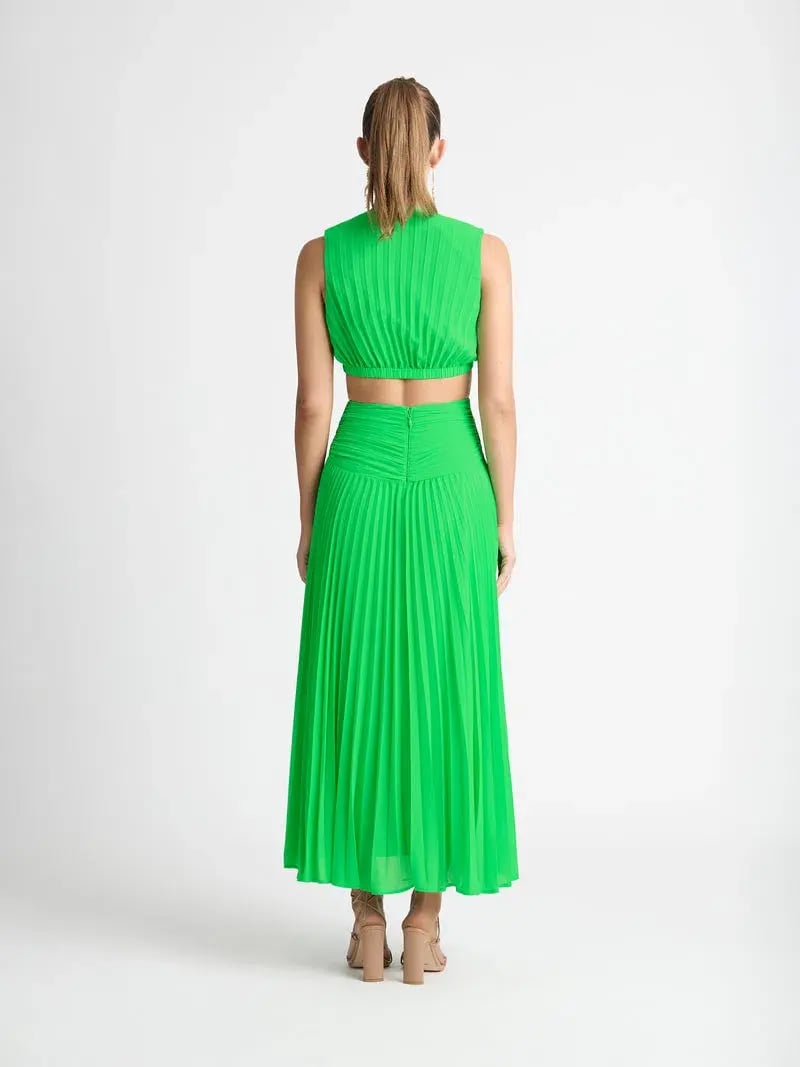 Sheike Marilyn Pleat Dress Green Size 8 photo 2