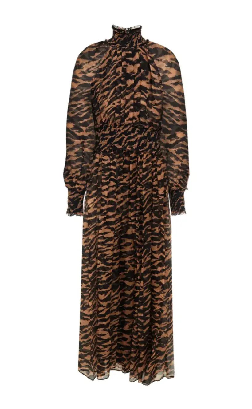 Zimmermann Wavelength Shirred Midi Dress Animal Print Size 0/ AU 8 photo 3