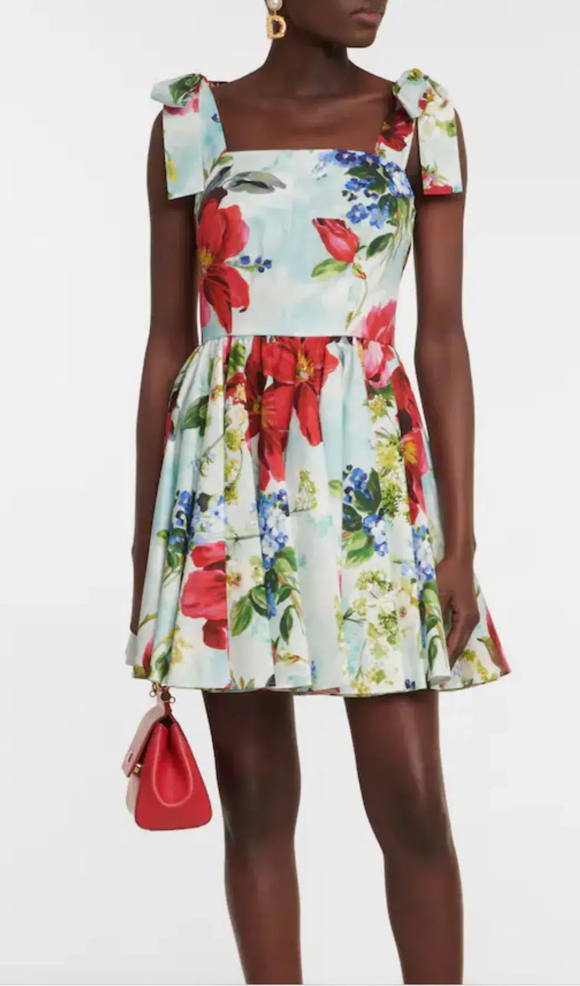 Dolce & Gabbana Cotton Poplin Mini Dress Floral Size 12 photo 2