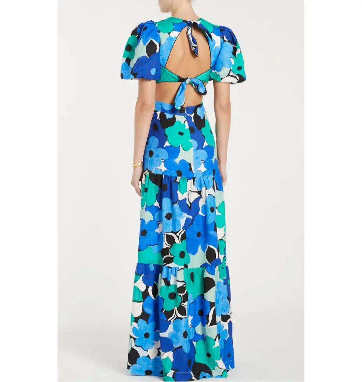 Rebecca Valance Puglia Cut Out Maxi Dress Print Size AU 12 photo 2