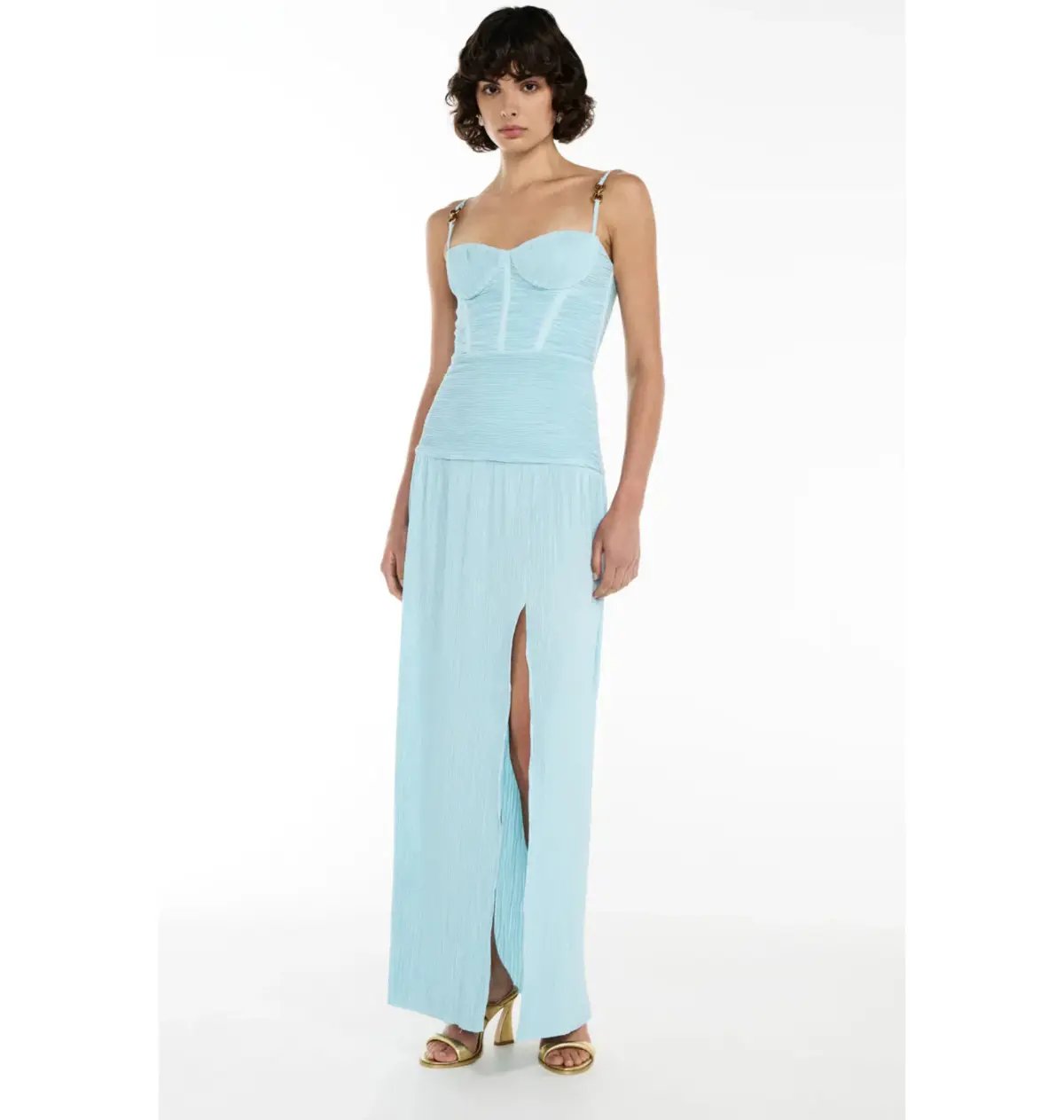 Manning Cartell Double Time Pleat Dress Acqua Spritz Size AU 10 photo 2