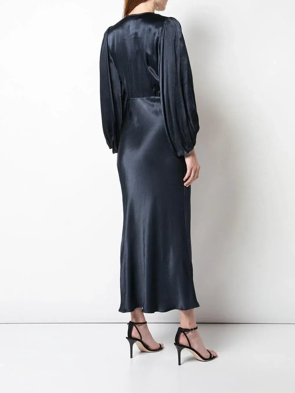 Shona Joy Morrison Longsleeve Bias Midi Dress Navy Size 10 photo 2