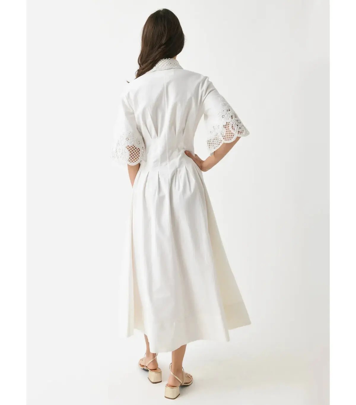 Clea Zhoe Lace Midi Shirtdress White Size AU 6 photo 2