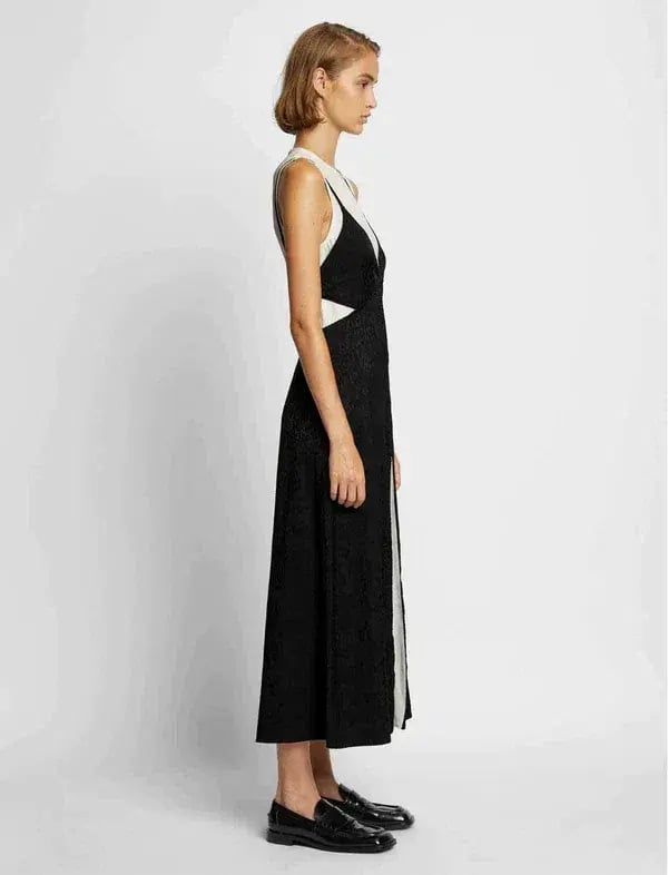 Proenza Schouler White Label Jacquard Layered Dress Black/White Size 8 photo 4