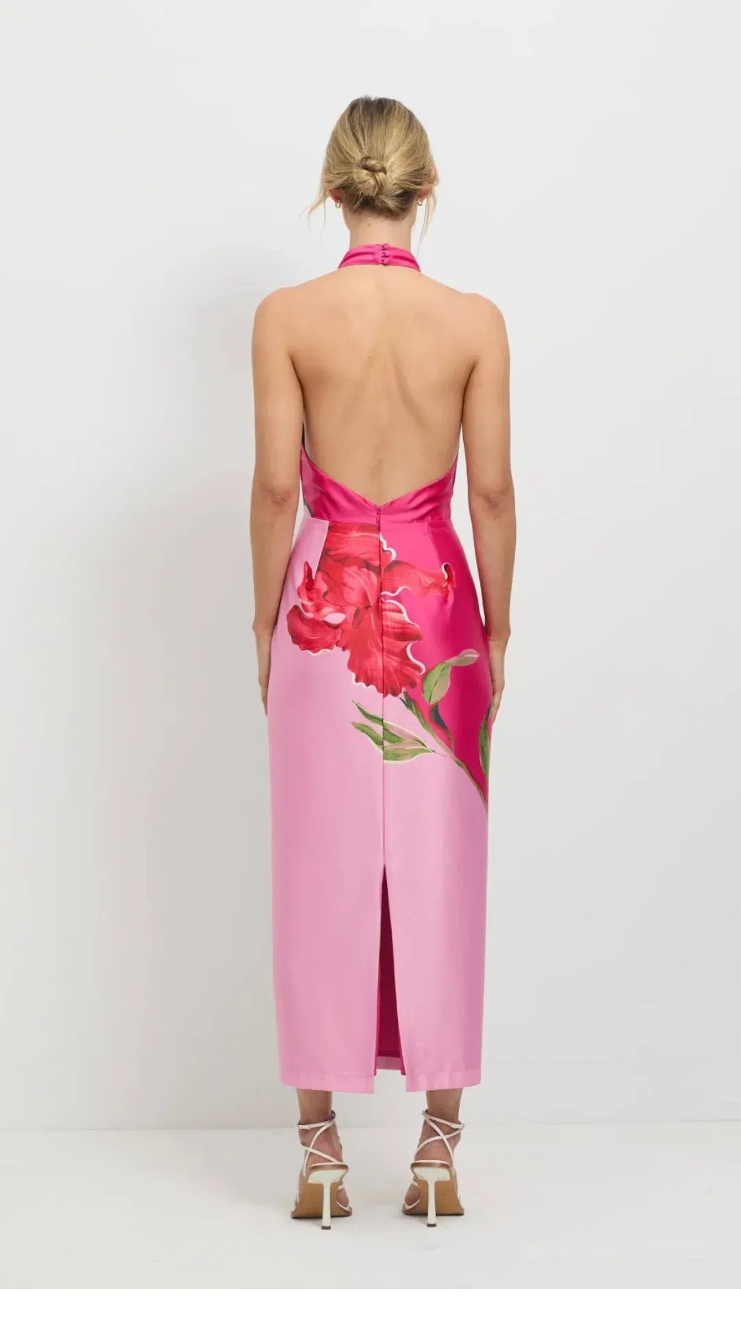 Pasduchas Pompon Halter Midi Dress Pink Size AU 10 photo 4