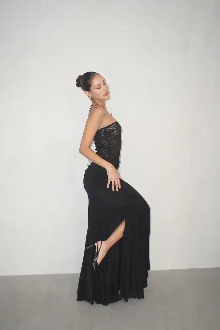 Deconduarte Ilona Maxi Dress Black Size 8 photo 4
