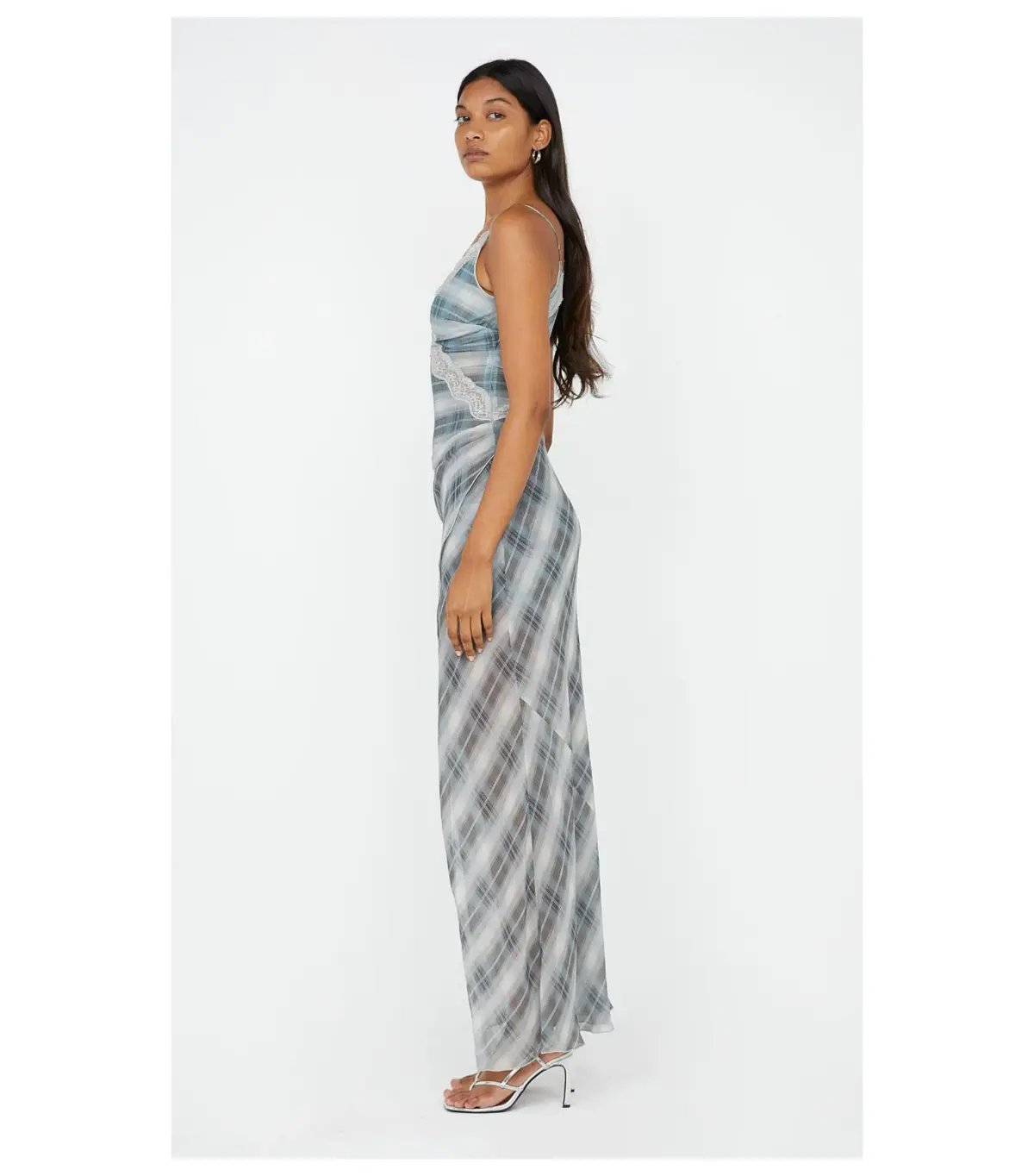 Bec & Bridge Seanna Asymmetrical Maxi Dress in Storm Check Size AU 6 photo 3