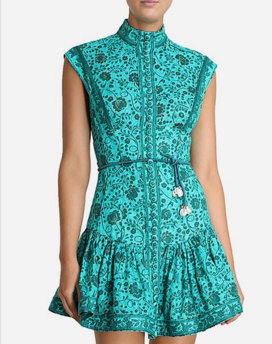 Zimmermann Lulu Panelled Flip High Neck Mini Dress photo 3