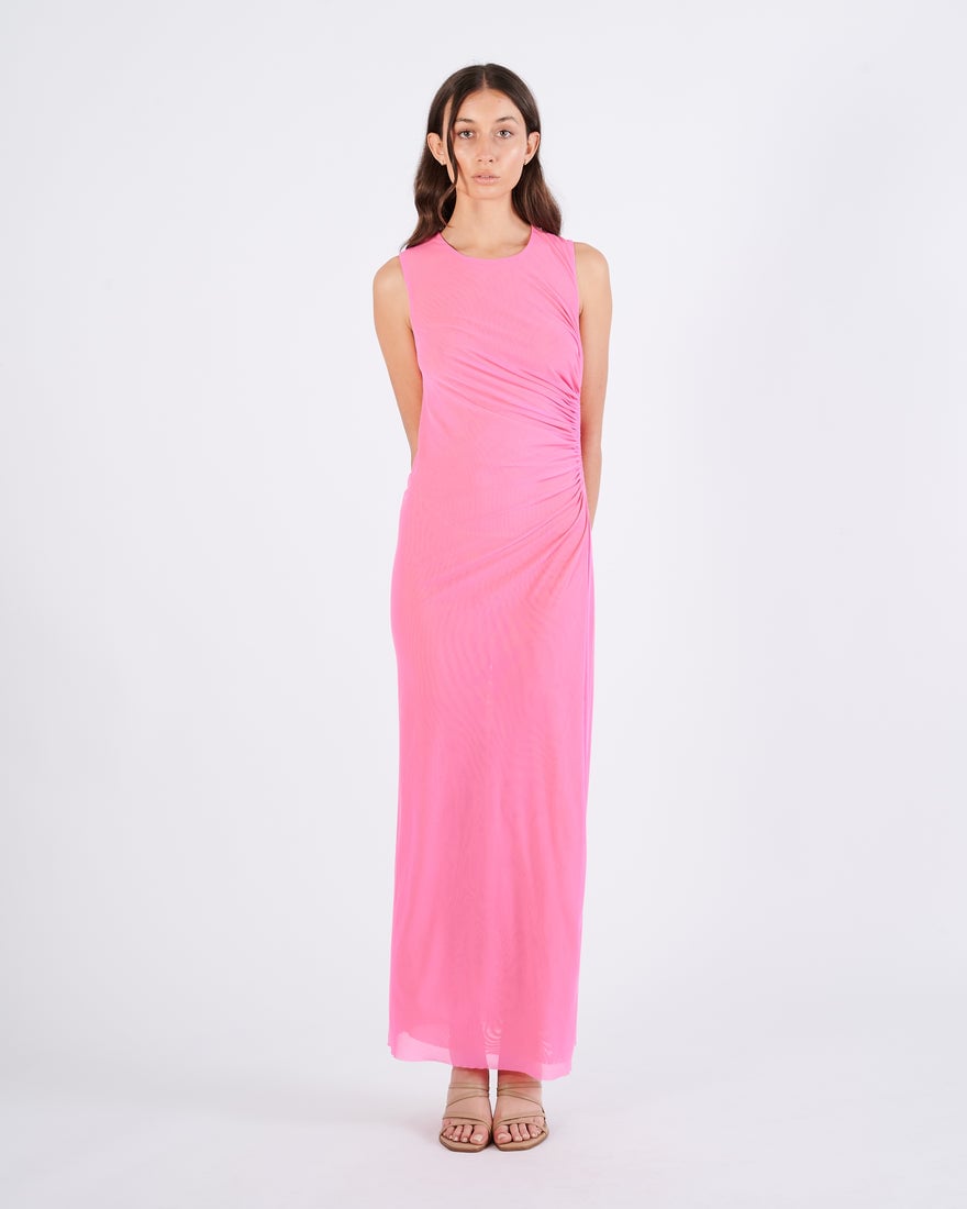 Scanlan Theodore Italian Mesh Gathered Dress - Pink photo 2
